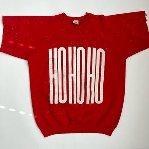 Vintage Christmas Holiday Ugly Sweater Sweatshirt Ho Ho Ho USA XL
